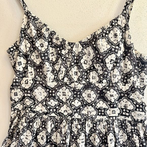 VINCE Dress Womens 6 Floral Print Knee Length Sundress Sleeveless Black - Picture 7 of 16